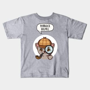 Purrlock Holmes Cat Kids T-Shirt